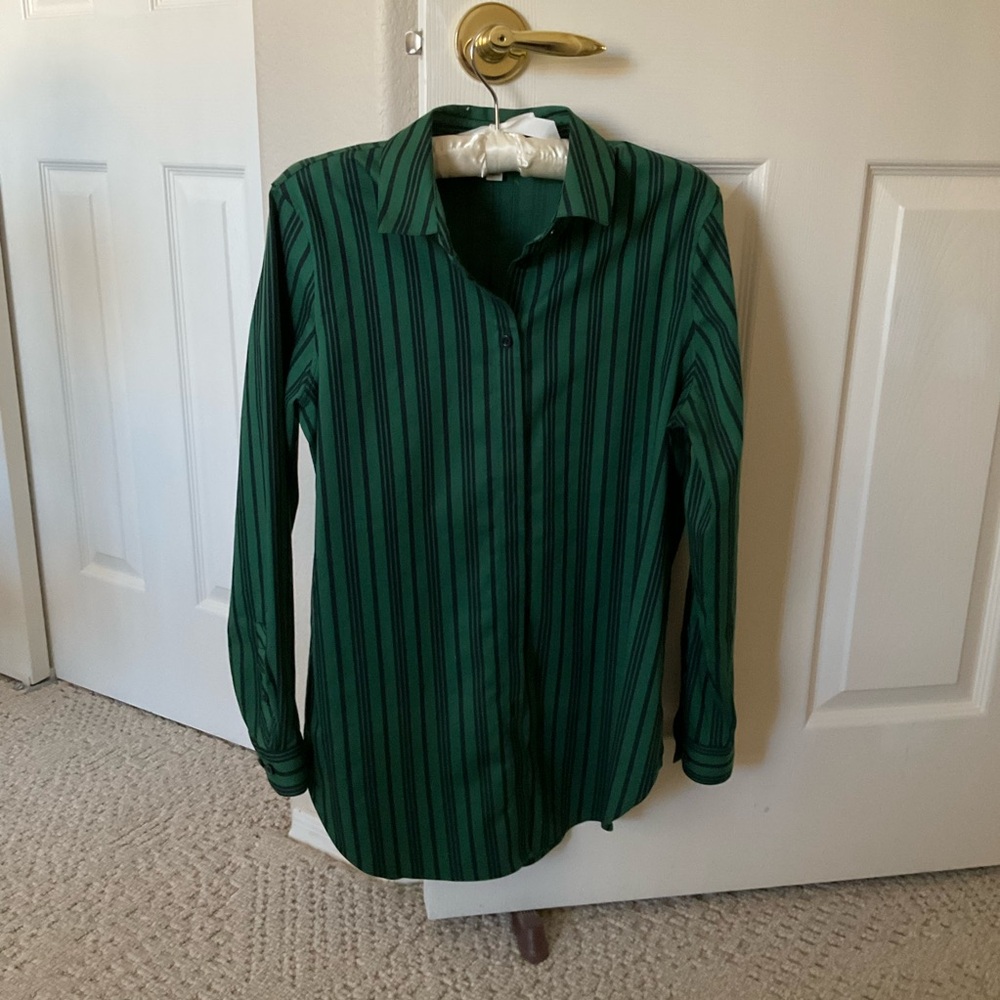 Button down long sleeve shirt.